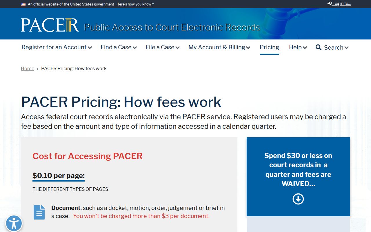 Mecklenburg County arrest warrant records reference to federal PACER docket fees