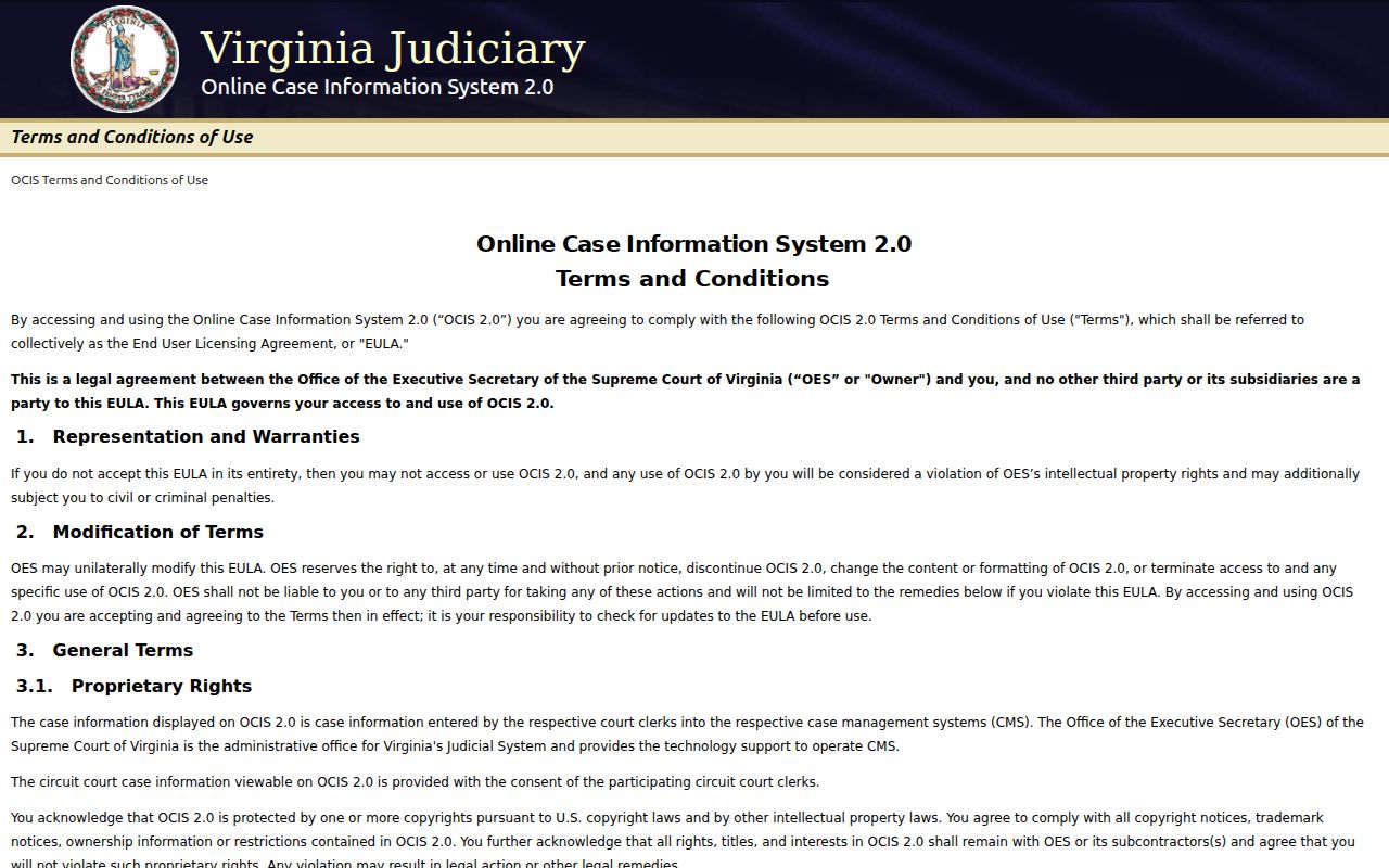 Mecklenburg County warrant records reference to the Virginia OCIS case search